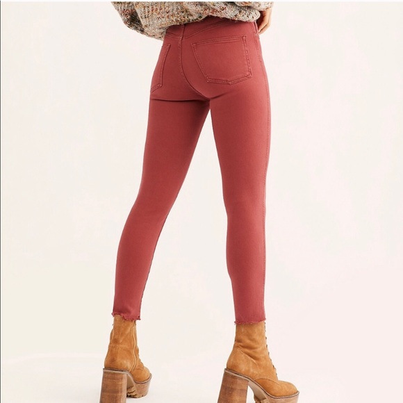 New Free People Red Raw High-Rise Jegging - Picture 3 of 9